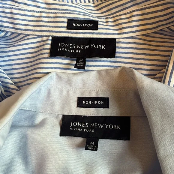 Two (2) Jones New York Signature Non-Iron Button-ups M - Picture 4 of 5